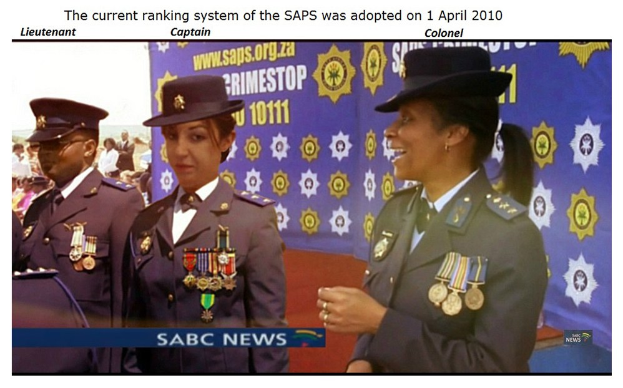 Eine Gruppe von Menschen in Uniformen und Hüten steht vor einem Banner mit Text oben und unten, der "Das aktuelle Ranking-System der SAP wurde am 1. April 2010 übernommen." lautet.