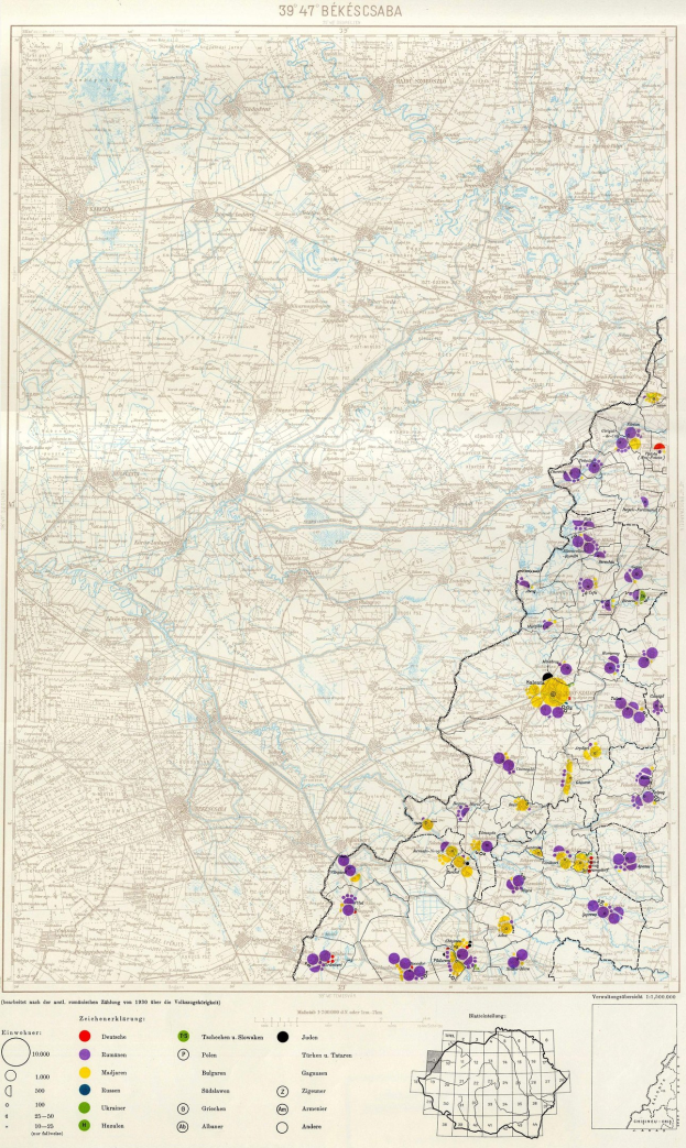 Ein Plakat mit einer Deutschlandkarte, auf der farbige Punkte die Bevölkerungsverteilung anzeigen, begleitet von Text und Zahlen unten, die die Einwohnerzahl der Stadt angeben.